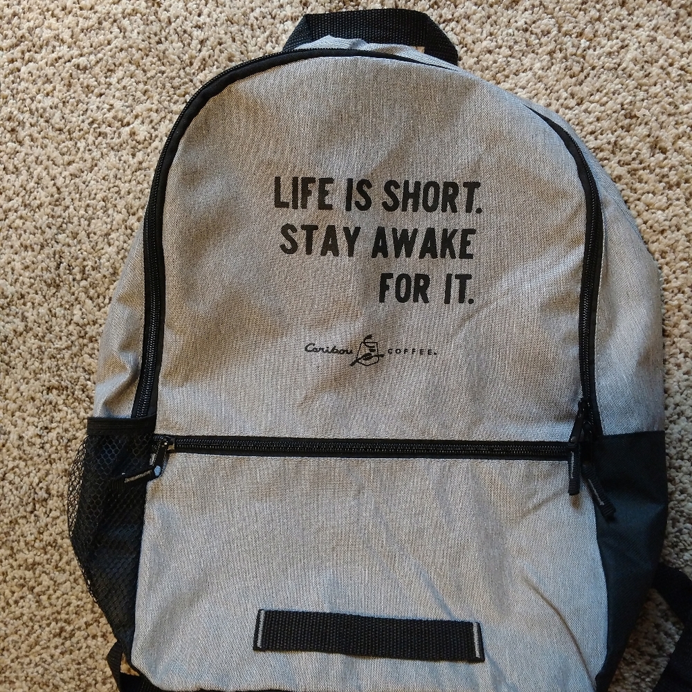 Caribou coffee back pack